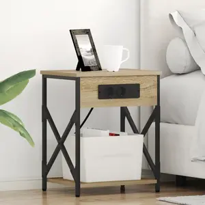 vidaXL Cabinet de chevet 2 pcs Chêne Sonoma 41 x 31 x 51 cm pas cher