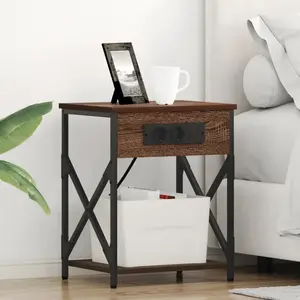 vidaXL Cabinet de chevet 2 pcs Chêne marron 41 x 31 x 51 cm pas cher