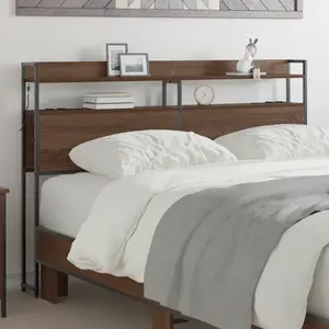 vidaXL Tête de lit de rangement Chêne marron 120 cm Bois d'ingénierie pas cher