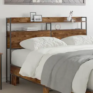 vidaXL Tête de lit de rangement Chêne fumé Bois d'ingénierie pas cher