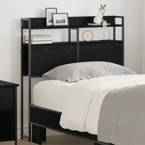 vidaXL Tête de lit de rangement Chêne noir Bois d'ingénierie