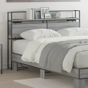 vidaXL Tête de lit de rangement Sonoma gris 135 cm Bois d'ingénierie pas cher