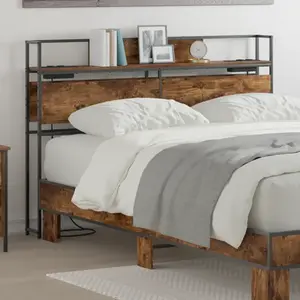 vidaXL Tête de lit de rangement Chêne fumé 120 cm Bois d'ingénierie