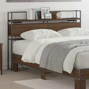 vidaXL Tête de lit de rangement Chêne marron 150 cm Bois d'ingénierie pas cher