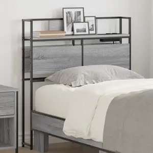 vidaXL Tête de lit de rangement Sonoma gris 90 cm Bois d'ingénierie pas cher