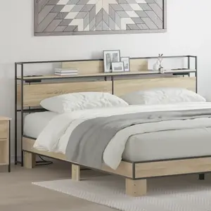 vidaXL Tête de lit de rangement Chêne sonoma 200 cm Bois d'ingénierie pas cher