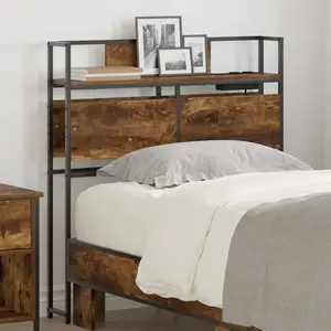 vidaXL Tête de lit de rangement Chêne fumé Bois d'ingénierie pas cher