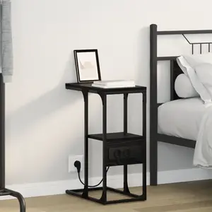 vidaXL Cabinet de chevet Chêne noir 41,5 x 26 x 60,5 cm pas cher