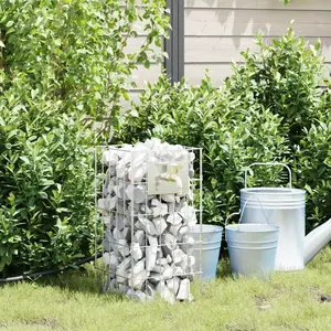 vidaXL vidaXL Colonne Gabion avec Robinet 50x25x25 cm Acier Inoxydable pas cher