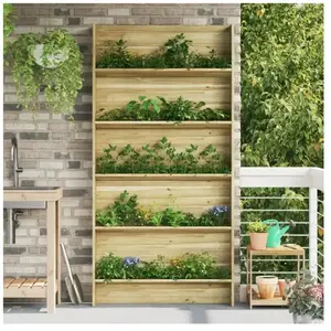 Comparateur de prix : vidaXL Vidaxl Support De Jardin À Plantes 5 Niveaux 90x15x180 Cm Bois Imprégné De Pin