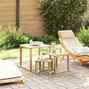 vidaXL Ensemble de tables de transat 3 pièces en bois d'acacia massif pas cher