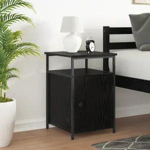 vidaXL Cabinet de chevet Chêne noir Bois d'ingénierie pas cher