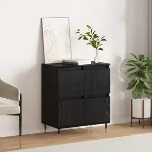 vidaXL Buffet Chêne noir 60 x 35 x 70 cm pas cher