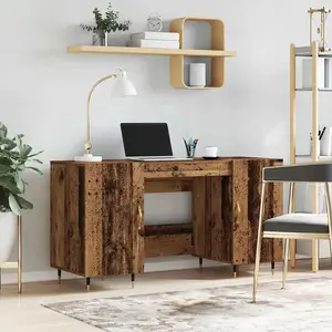 vidaXL Bureau Bois ancien 140 x 50 x 75 cm Bois d'ingénierie pas cher
