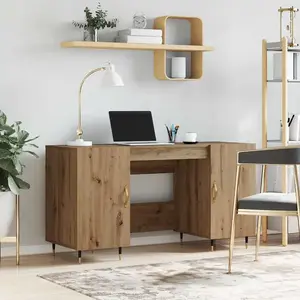 vidaXL Bureau chêne artisanal 140 x 50 x 75 cm Bois d'ingénierie pas cher