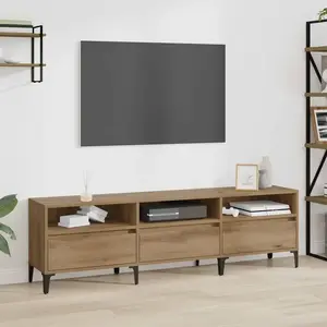 vidaXL Meuble TV chêne artisanal 150 x 30 x 44.5 cm Bois d'ingénierie pas cher