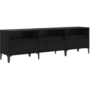 vidaXL Meuble TV Chêne noir 150 x 30 x 44.5 cm Bois d'ingénierie pas cher