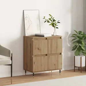 vidaXL Buffet avec stockage avec porte Marron 60 x 35 x 70 cm Bois d'i... pas cher