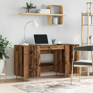 vidaXL Bureau Bois ancien 140 x 50 x 75 cm Bois d'ingénierie pas cher