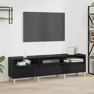 vidaXL Meuble TV Chêne noir 150 x 30 x 45 cm Bois d'ingénierie pas cher