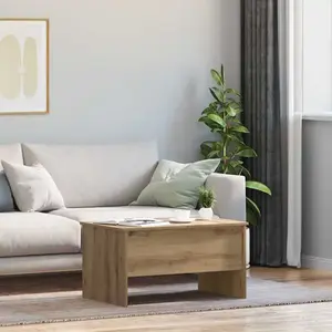 vidaXL Table basse chêne artisanal 80 x 50,5 x 42,5 cm pas cher