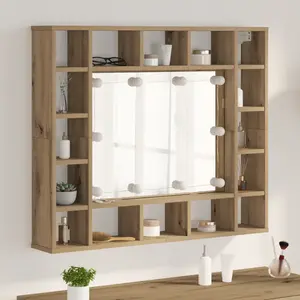 vidaXL Armoire Miroir chêne artisanal 91 x 15 x 76.5 cm pas cher