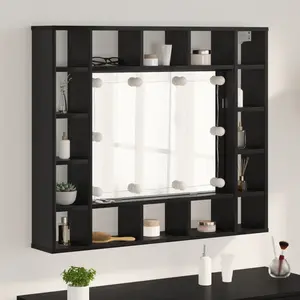 vidaXL Armoire Miroir Chêne noir 91 x 15 x 76.5 cm Bois d'ingénierie pas cher