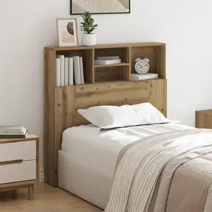 vidaXL Cabinet de Tête de Lit chêne artisanal 100 x 19 x 103.5 cm pas cher