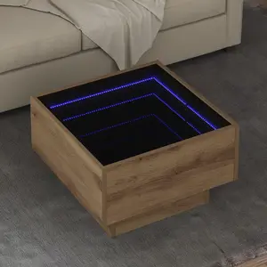 vidaXL Table basse chêne artisanal 50 x 50 x 30 cm Bois d'ingénierie pas cher