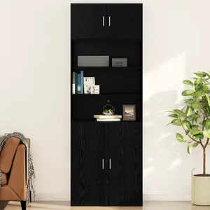 vidaXL Meuble mural Chêne noir 80 x 42.5 x 40 cm Bois d'ingénierie pas cher