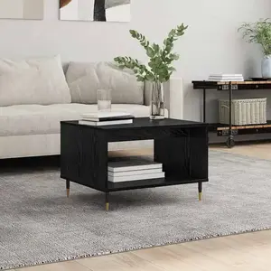 vidaXL Table basse Chêne noir 60 x 50 x 40 cm Bois d'ingénierie pas cher