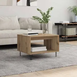 vidaXL Table basse chêne artisanal 60 x 50 x 40 cm Bois d'ingénierie pas cher