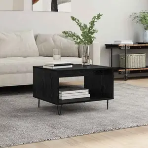 vidaXL Table basse Chêne noir 60 x 50 x 40 cm Bois d'ingénierie pas cher