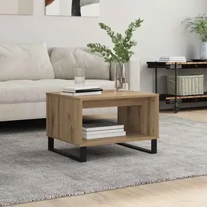 vidaXL Table basse chêne artisanal 60 x 50 x 40 cm Bois d'ingénierie pas cher