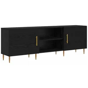 vidaXL Vidaxl Meuble Tv Chêne Noir 150 X 30 X 50 Cm Bois D'ingénierie pas cher