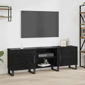 vidaXL Meuble TV Chêne noir 150 x 30 x 50 cm Bois d'ingénierie pas cher