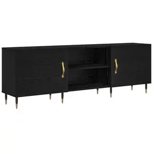 vidaXL Vidaxl Meuble Tv Chêne Noir 150 X 30 X 50 Cm Bois D'ingénierie