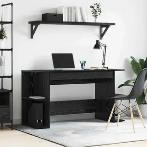 vidaXL Bureau Chêne noir 140 x 50 x 75 cm Bois d'ingénierie pas cher