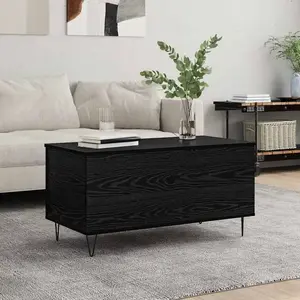 vidaXL Table basse Chêne noir 90 x 44.5 x 45 cm Bois d'ingénierie pas cher