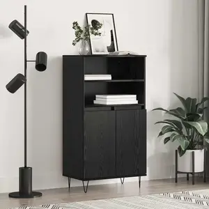 vidaXL Haut Armoire Noir 60 x 36 x 110 cm Bois d'ingénierie pas cher