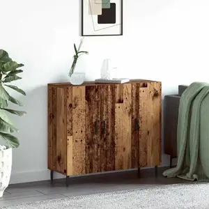 vidaXL Buffet avec stockage avec porte Marron 90 x 34 x 80 cm Bois d'i... pas cher
