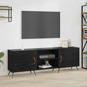 Comparateur de prix : vidaXL Vidaxl Meuble Tv Chêne Noir 150 X 30 X 50 Cm Bois D'ingénierie