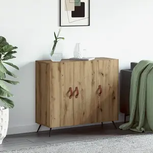 vidaXL Buffet Marron 90 x 34 x 80 cm Bois d'ingénierie pas cher