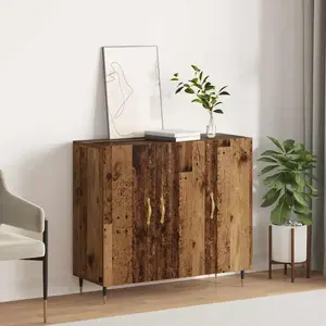 vidaXL Buffet Bois ancien 90 x 34 x 80 cm Bois d'ingénierie pas cher