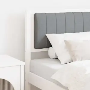 vidaXL Tête de lit capitonnée avec tête de lit Blanc 80 cm Pin massif pas cher