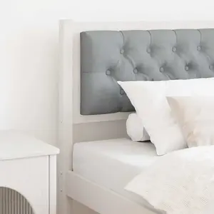vidaXL Tête de lit Autre Blanc et gris clair 90 cm Bois massif en pin pas cher