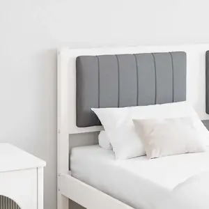 vidaXL Tête de lit capitonnée avec tête de lit Blanc 135 cm Pin massif pas cher