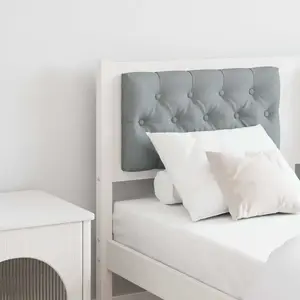 vidaXL Tête de lit Autre Blanc et gris clair 140 cm Bois massif en pin pas cher