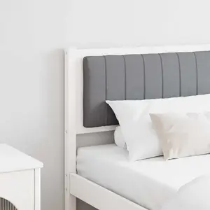 vidaXL Tête de lit capitonnée avec tête de lit Blanc 180 cm Pin massif pas cher
