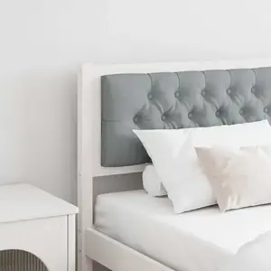 vidaXL Tête de lit Autre Blanc et gris clair 160 cm Bois massif en pin pas cher